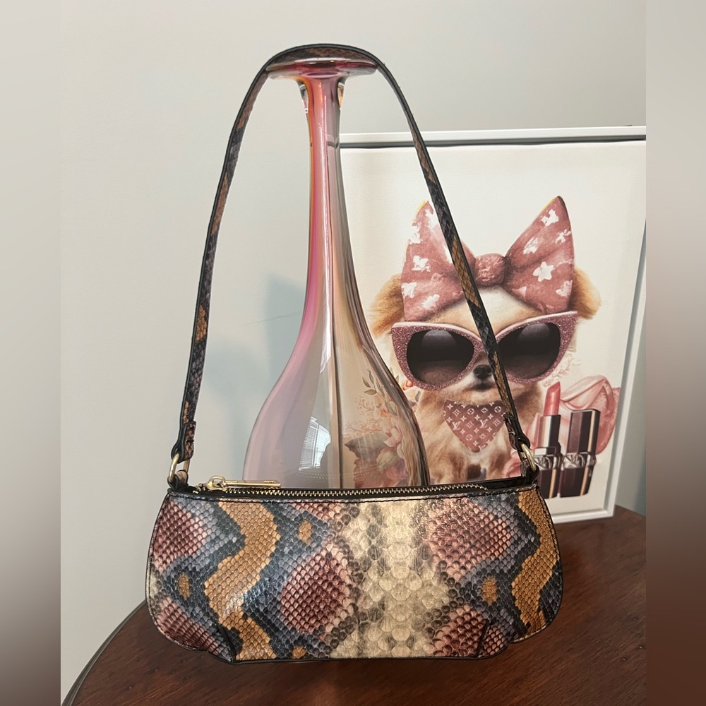 Snake Print Small Shoulder Bag
